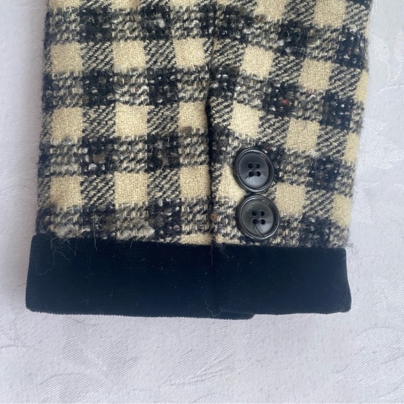 Vintage GFT Giorgio Armani Houndstooth Wool Blazer Velvet Trim Made in Italy - Picture 14 of 17